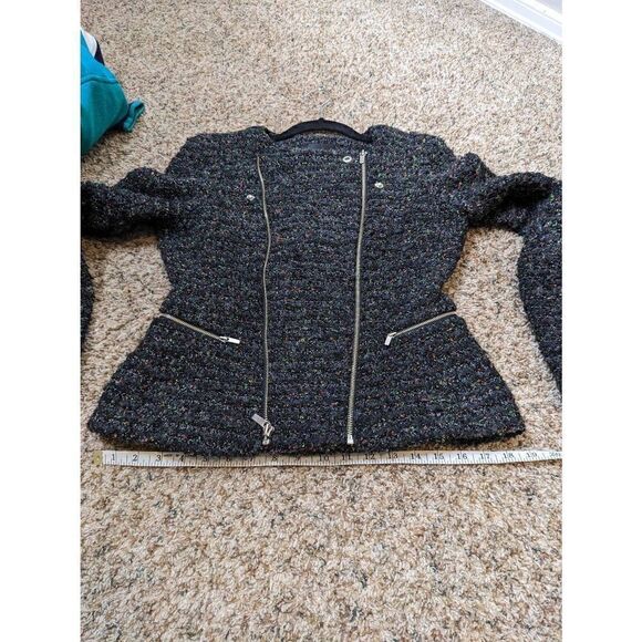 Mcginn Nordstrom Tweed Black Multicolor Zip Jacket Small - Picture 10 of 14